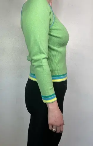 IZOD Y2K Green Lightweight Raglan Crop  Sweater