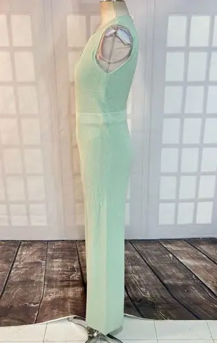 Rehab minty green knit sleeveless bandeau wide leg jumpsuit