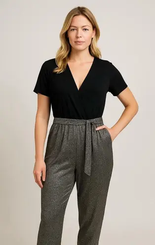 Sandra Darren Women's Jumpsuit Size XL Black and Gold