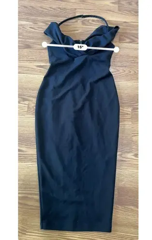 Nookie bodycon black Athena Off Shoulder Halter Midi Dress size S