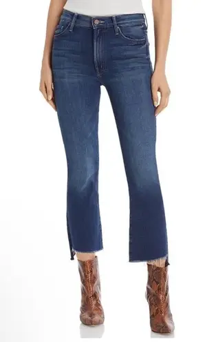 MOTHER The Insider Crop Step Fray Flared Jeans in Sweet And Sassy 25 Blue
