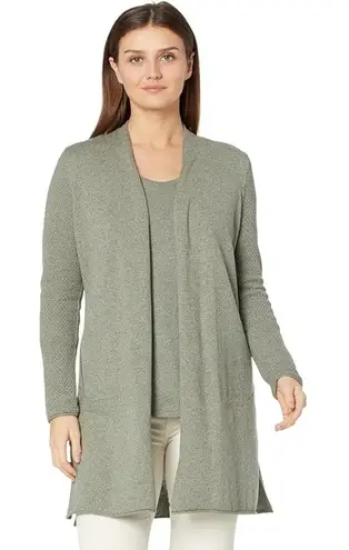 Nic+Zoe NWT TEXTURED VITAL CARDIGAN Sweater Duster Size MEDIUM in Beluga Green