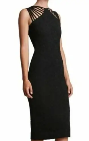 Dress the Population Black "strappy geometric" Midi Dress L