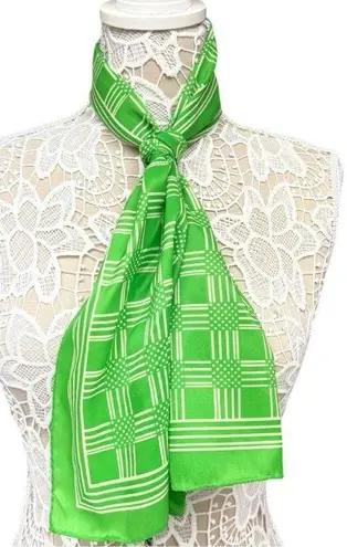 Vintage Robinson Golluber & Nasharr Frères Green Silk Blend Scarves