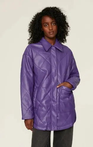 Apparis Stevie Faux Leather Coat Electric Purple Womens Size Small