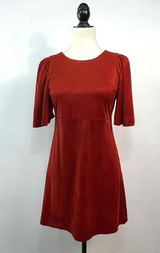 ZARA  Trafaluc Red Suede Boxy Mini Dress size XS