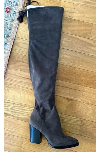 Marc Fisher  Grey Faux Suede Over the Knee Heeled Boot