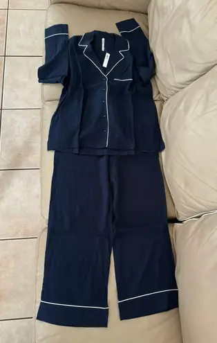 Soma WOVEN Long-Sleeve Notch Collar Top and Pants Set. MSRP $138