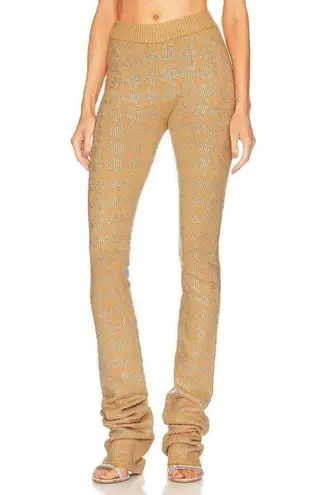 retrofete Desiree Pants in Caramel Silver Houndstooth Medium New Womens Knit Tan