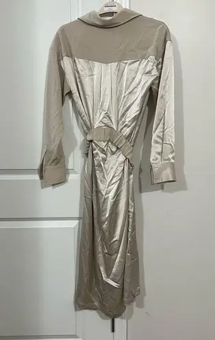 Pacific&Co Cream Silk Shirt Dress Size Small $795