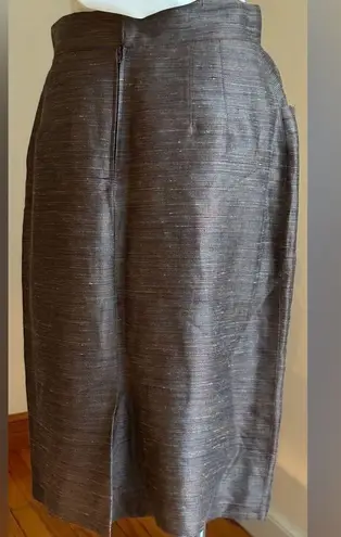 Mary Ann Restivo Vintage Midi Gold Brown Blue Purple Mini Stripes Skirt SZ 12