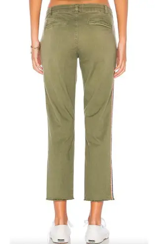 Sunday Revolve Le Soleil Pant Contrast Stripe Frayed Hem in Cactus Size 28 NWT Green