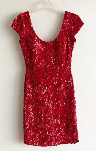 Scala Red Sequin Mini Dress