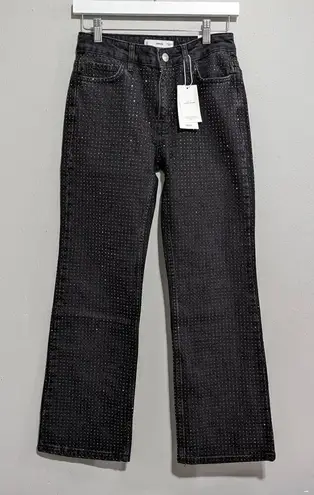 Mango MNG Straight Flared jeans with rhinestone detail size USA 4 - Image 1