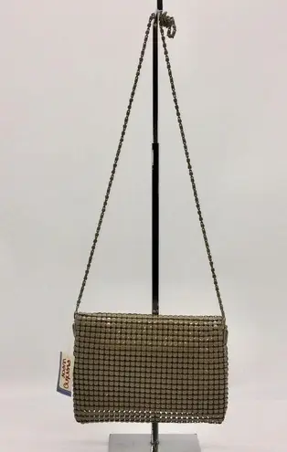 None Evening Wear Tan Metal Chainmail Convertible Clutch/Shoulder Bag NWT