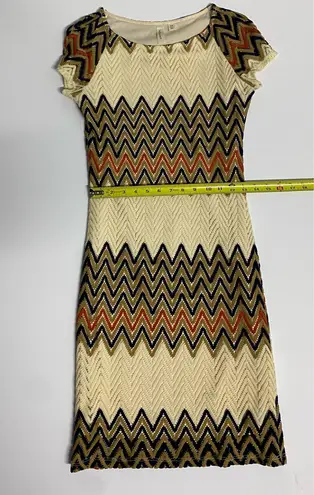 Short sleeve Midi Elegant Chevron Patterned Dress Size Women’s PS Multiple