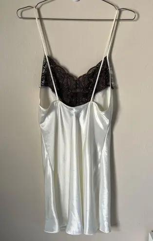 Val Mode Lingerie White & Gray Slip Dress USA Made Size S