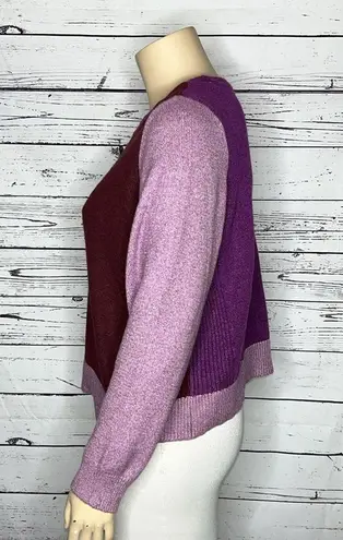 Lane Bryant  NWT Size 22/24 Purple Colorblock Long Sleeve Crop Length Sweater Top