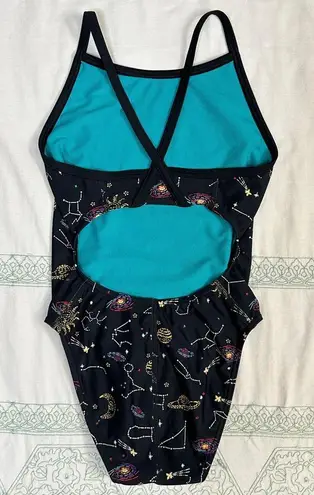 Speedo NWOT Sporti Thin Strap Constellation One Piece Swimsuit - Black - 30