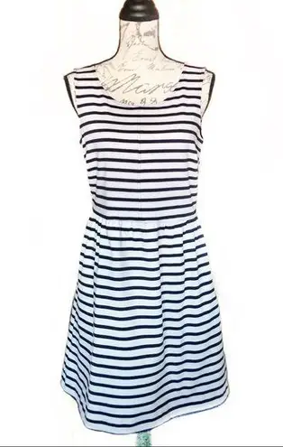 Kenar Navy and White Striped Sleeveless Dress