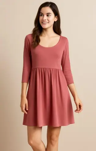 Garnet Hill Coral Knit Trapeze Dress Size Large