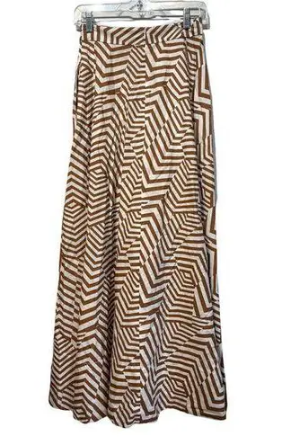 Country Road  brown stripe long Modesty Maxi skirt Size S