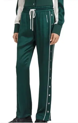 The Kooples Piped Side-Snap Drawstring Track Pants Green