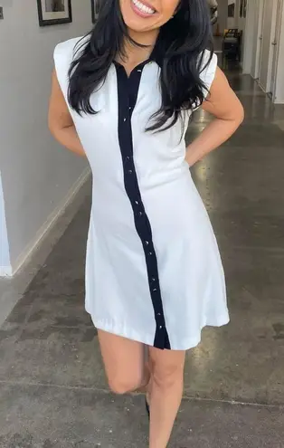 ZARA NWT white & black contrast mini button front contrasting dress