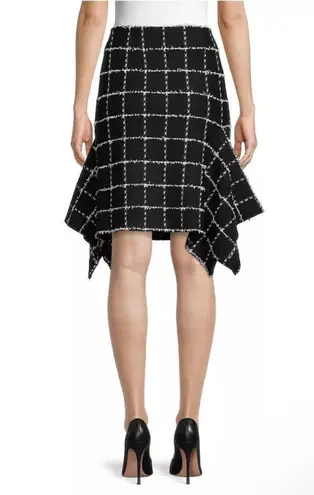 St. John New! Eyelash Tweed Windowpane Skirt Black Sz 6 $595