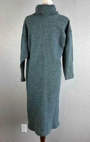 Akimbo Sustainable Midi Sweater Dress Size Large Green Cotton Minimal Lagenlook