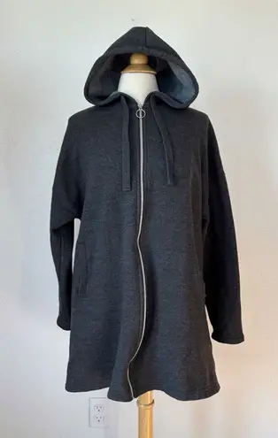 Metropolitan Cozy Charcoal Gray Hooded Zip-Up Jacket