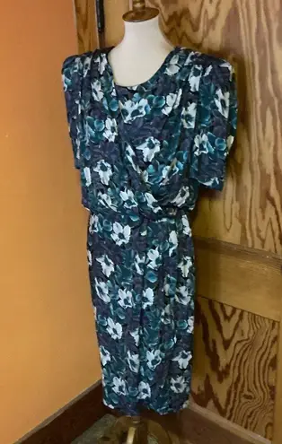 Vtg 80s floral tea party midi dress Size 10