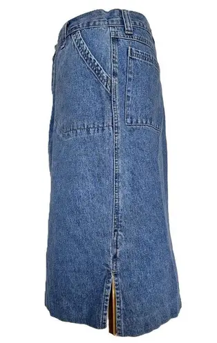 L.A. Blues Vintage Denim Midi Skirt 29 Inch Waist Medium Wash