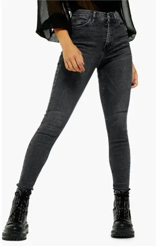 Topshop Jamie High Waist Skinny Jeans (Washed Black)