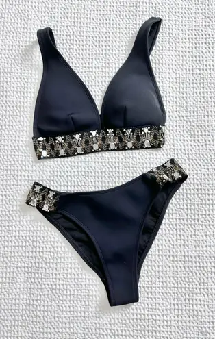 River Island triangle 2pc rhinestone embellished bikini set