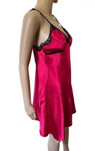Cabernet Red Black Silky Satin Velvet Goth Witchy Romantic Lingerie Slip Dress