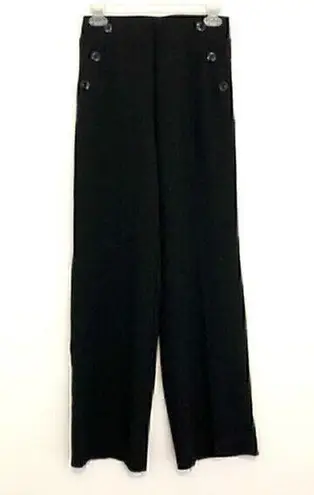 Boom Boom Jeans  Black Pull On Elastic Waist Faux Button Trousers Pants JRS Small