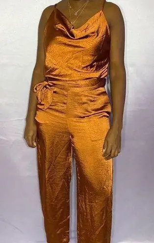 White Closet New shiny textured jumpsuit size 8