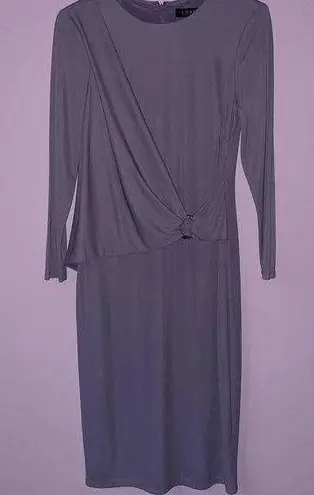 Ralph Lauren NEW  Size 6 Dress Midi Lilac Purple Wrap Front 3/4 Sleeve High Neck