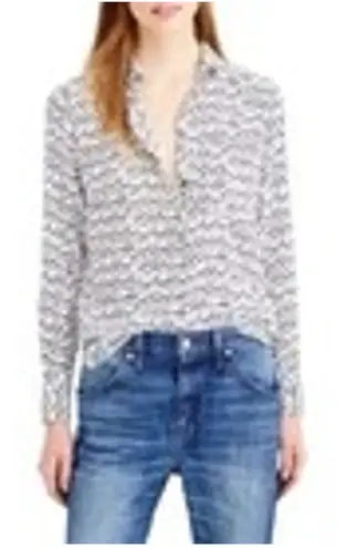 J.Crew Women’s White Silk Button