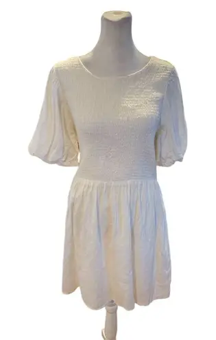 Lost + Wander Women's White Mykonos Mini Dress Size M Short Sleeve