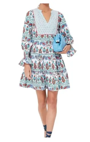 Tuckernuck Teal and Seagrass Block Print Kenzo Dress Blue Size XL