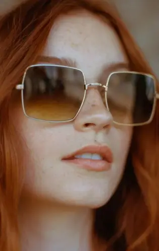 💕GARRETT LEIGHT💕 Crescent Sunglasses ~ Rose Gold Frame Pink Mirror Lenses NWT