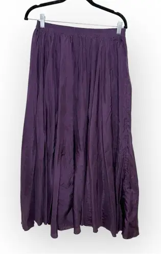 Source Unknown Vintage 1990s Purple 100% Silk Maxi Skirt Romantic Boho Hippie Goddess L - Image 1