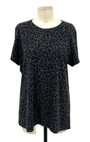 Harley Davidson Charcoal Gray Black Cheetah Print Tee Shirt Size XL