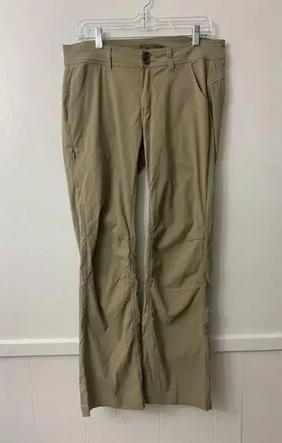 prAna  Womens Gorpcore Hiking Athleisure Pants Beige Nylon Pull On Size 10