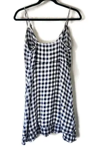 Rails Black & White Gingham Plaid Front Tie Cutout Sleeveless Mini Dress Small