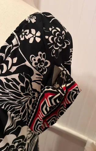 Robbie Bee SIGNATURE White/Red/Black Shift Boho Peasant Dress shift boho peasant