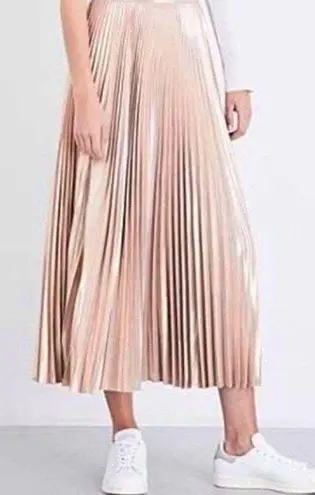 A.L.C. Bobby rose gold pleated midi skirt