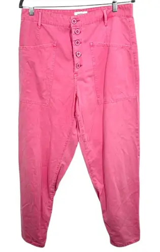 Pistola Pink Cotton Button Fly Utility Cargo Pants Size 30